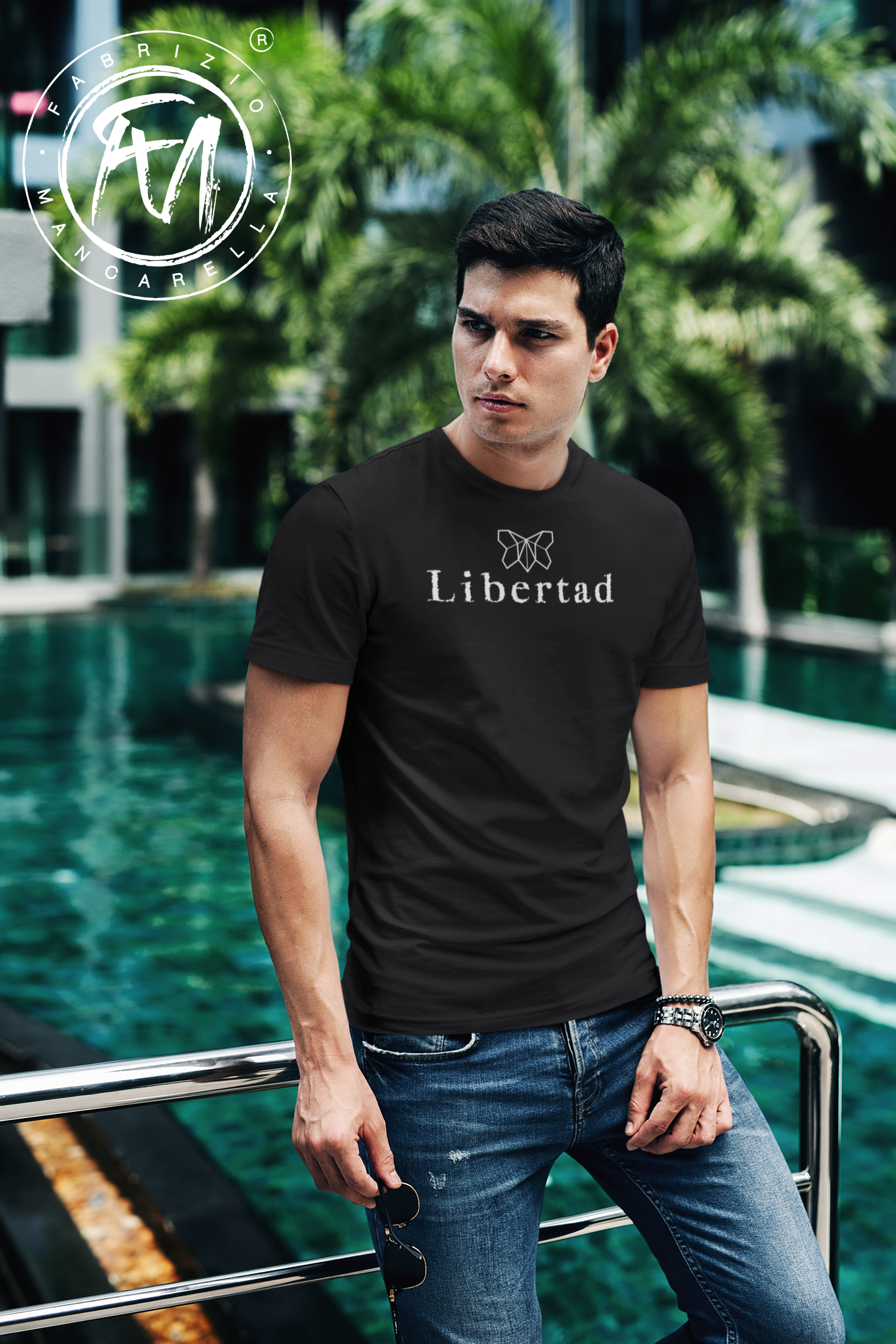 FAMANCA Libertad Premium Organic T-Shirt Herren Dunkle Farben